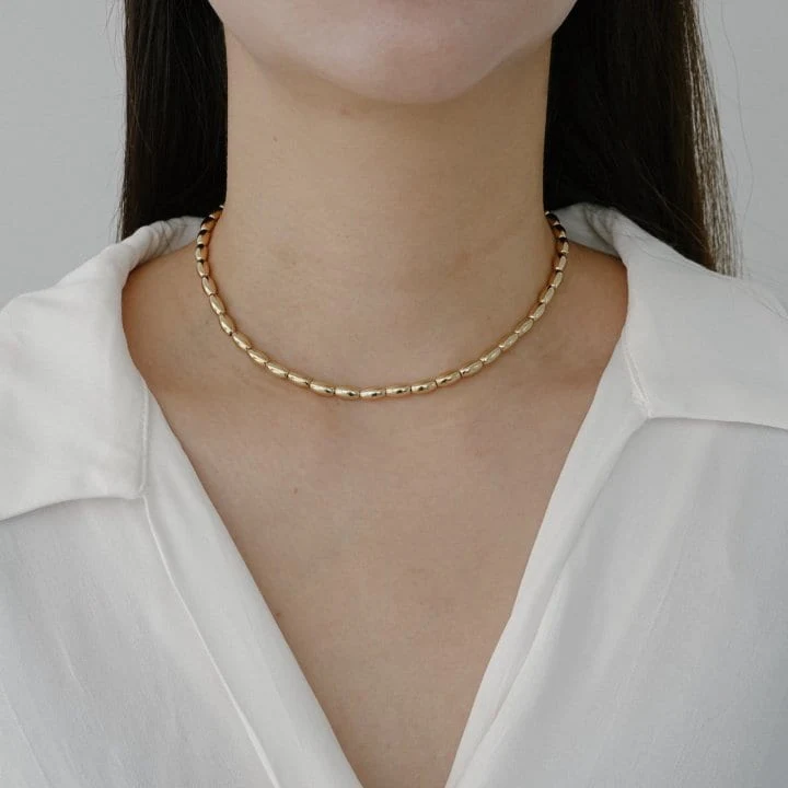 Eeiitt - Korean Women Fashion - #womensfashion - Simple Rice Necklace - 8