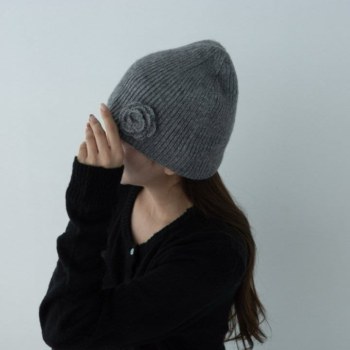 Eeiitt - Korean Women Fashion - #womensfashion - Flower Knit Beanie - 2