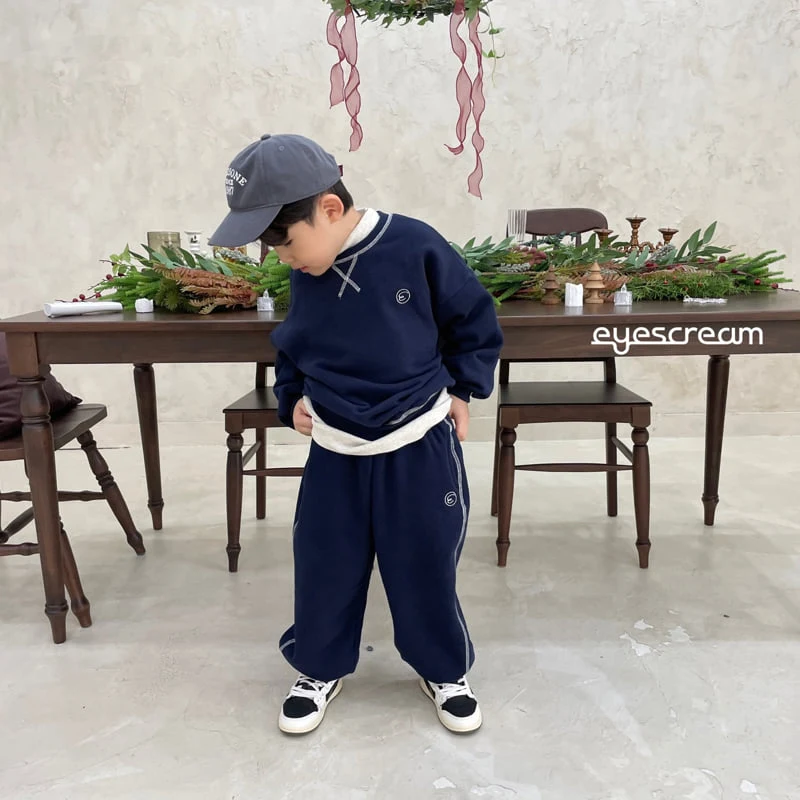 Eyescream - Korean Children Fashion - #littlefashionista - Symbol Embroidery Jogger Pants - 4