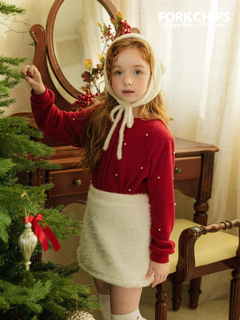 Fork Chips - Korean Children Fashion - #fashionkids - White Tree Skirt - 10