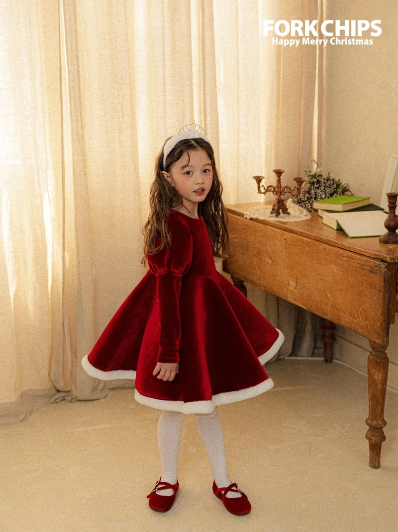 Fork Chips - Korean Children Fashion - #kidsshorts - Merry White One-piece - 10