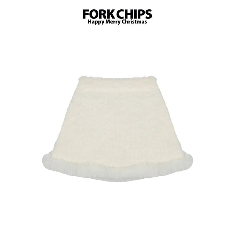 Fork Chips - Korean Children Fashion - #minifashionista - White Tree Skirt