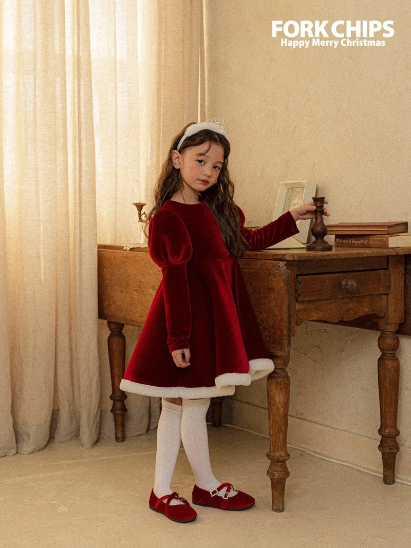 Fork Chips - Korean Children Fashion - #toddlerclothing - Merry White One-piece - 4