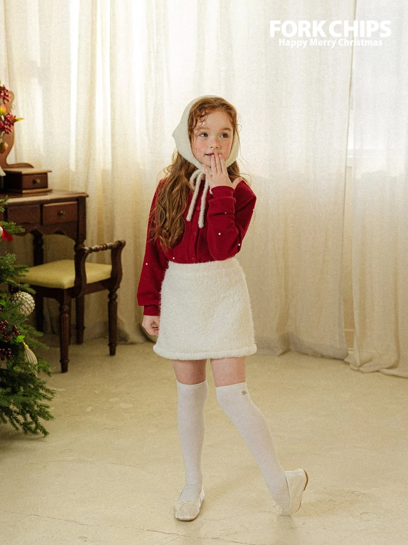 Fork Chips - Korean Children Fashion - #todddlerfashion - White Tree Skirt - 3