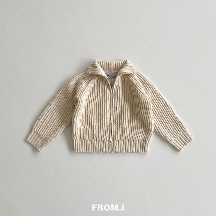 From I - Korean Children Fashion - #kidzfashiontrend - Full Zip-up Knit Jacket - 4