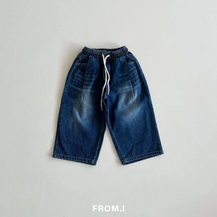 From I - Korean Children Fashion - #prettylittlegirls - String Denim Pants - 2