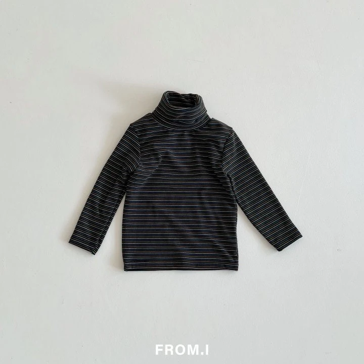 From I - Korean Children Fashion - #stylishchildhood - Stripe Turtleneck Tee - 2