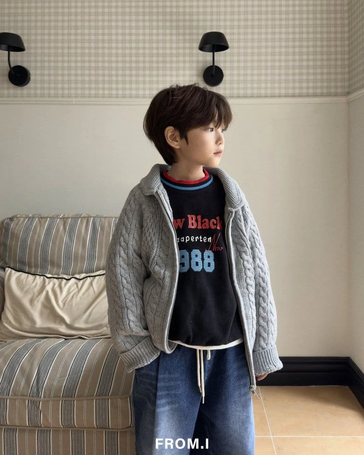 From I - Korean Children Fashion - #todddlerfashion - Shawl Collar Twist Zip-up Jacket - 9