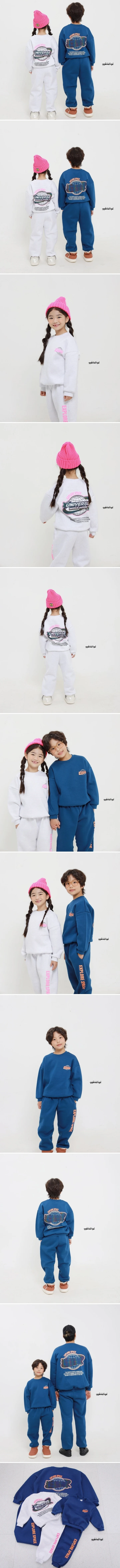 Ggomenge - Korean Children Fashion - #Kfashion4kids - Fleece Saturn Top Bottom Set - 2