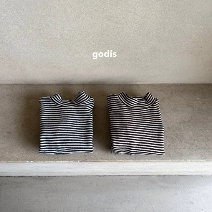 Godis - Korean Children Fashion - #childofig - Stripe Mockneck Tee