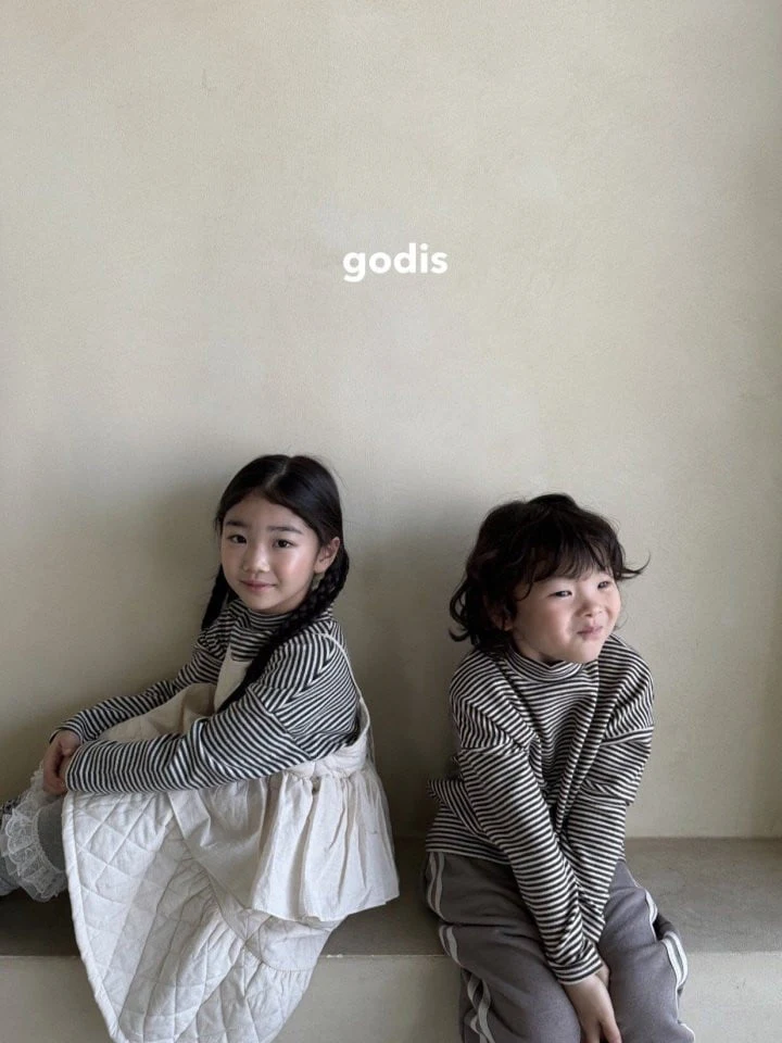 Godis - Korean Children Fashion - #childrensboutique - Stripe Mockneck Tee - 4