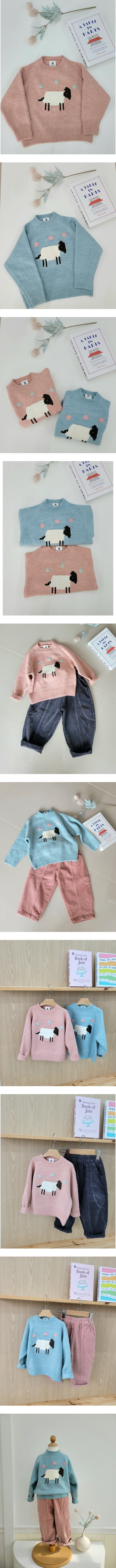 Hanacoco - Korean Children Fashion - #minifashionista - Flower Sheep Knit Sweater