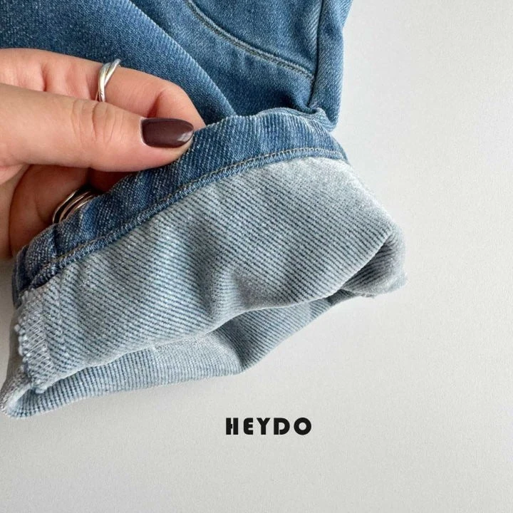 Heydo - Korean Children Fashion - #childofig - Velvet Wide Denim Pants - 10