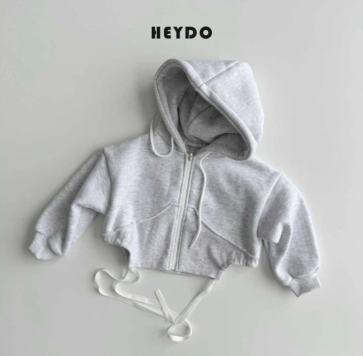 Heydo - Korean Children Fashion - #fashionkids - Cropped Hooded Zip-up - 5