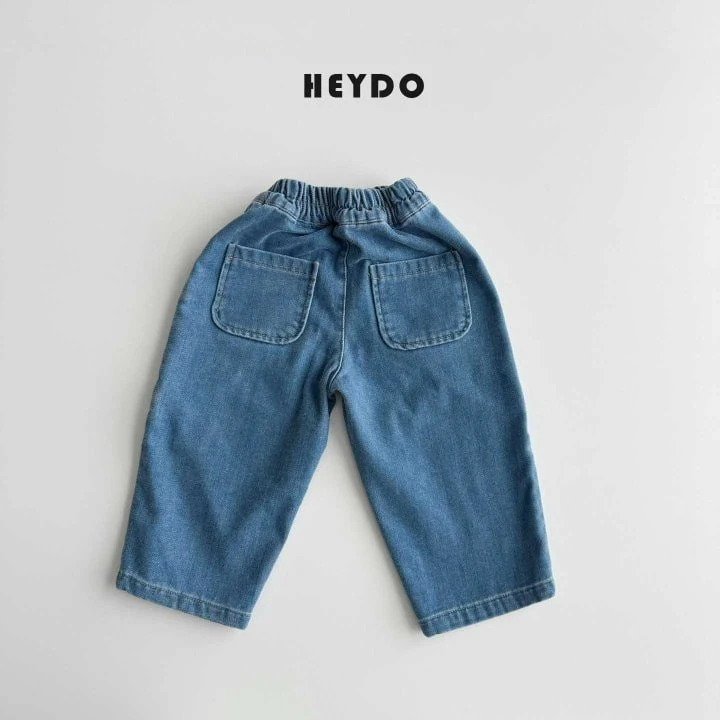 Heydo - Korean Children Fashion - #kidsstore - Velvet Wide Denim Pants - 2