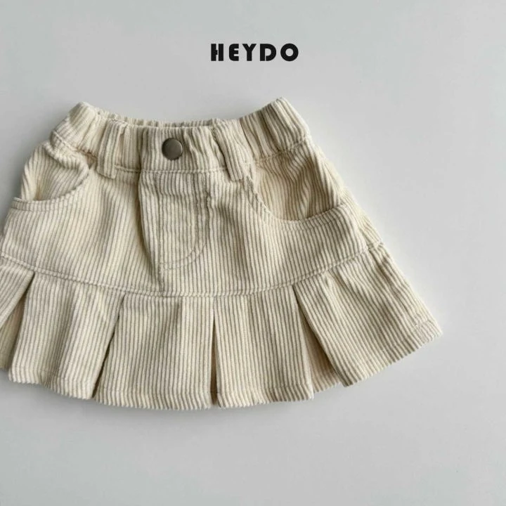 Heydo - Korean Children Fashion - #kidzfashiontrend - Corduroy Pleated Skirt - 5