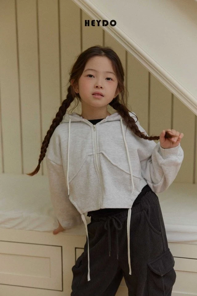 Heydo - Korean Children Fashion - #magicofchildhood - Cropped Hooded Zip-up - 11