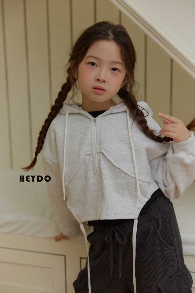 Heydo - Korean Children Fashion - #minifashionista - Cropped Hooded Zip-up - 12