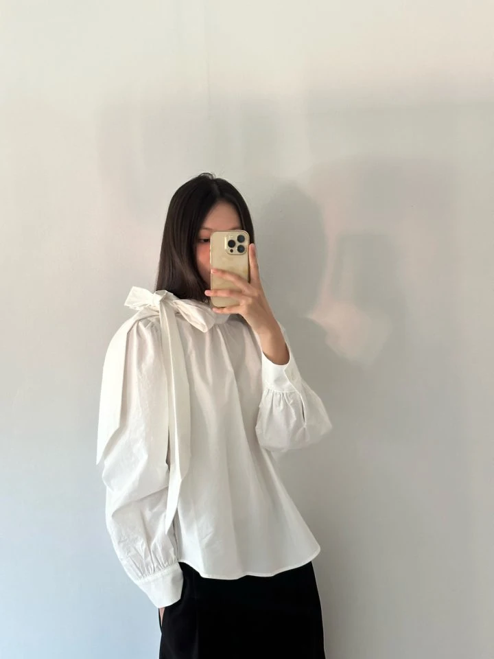 Hue - Korean Women Fashion - #momslook - Ribbon Blouse - 6