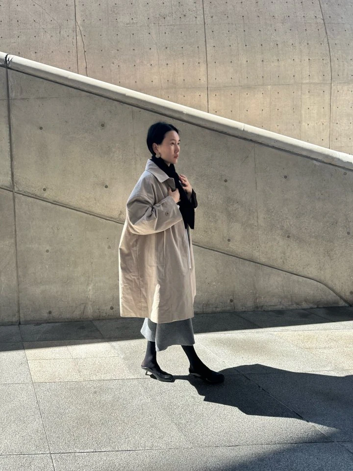 Hue - Korean Women Fashion - #momslook - Boxy Trench Coat - 3