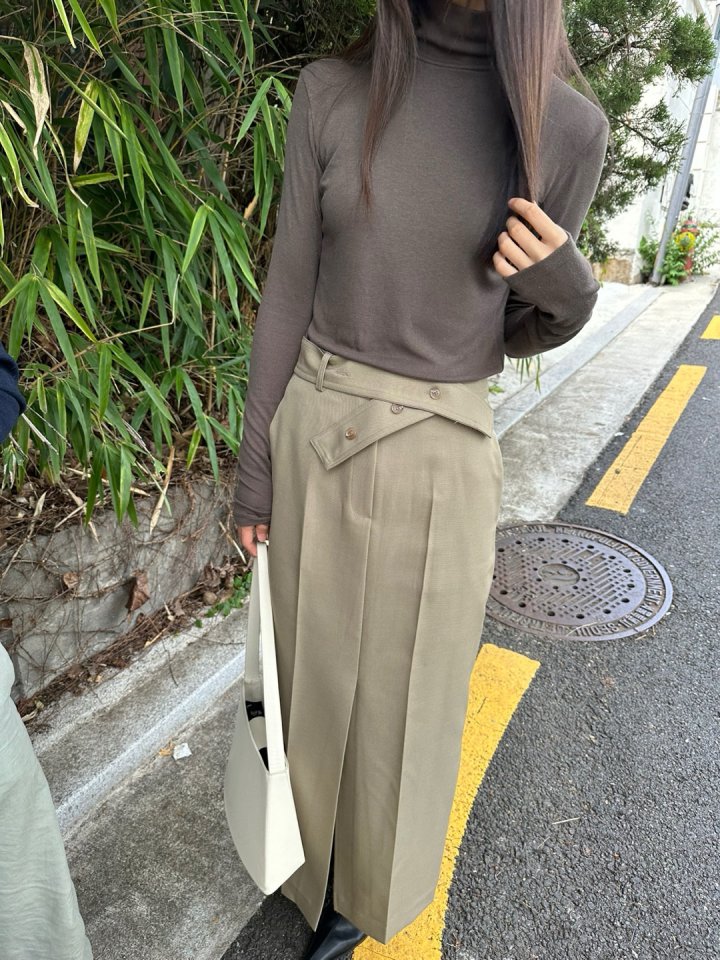 Hue - Korean Women Fashion - #womensfashion - Belt Slit Skirt