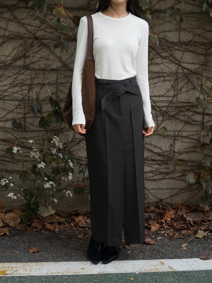 Hue - Korean Women Fashion - #womensfashion - Belt Slit Skirt - 7