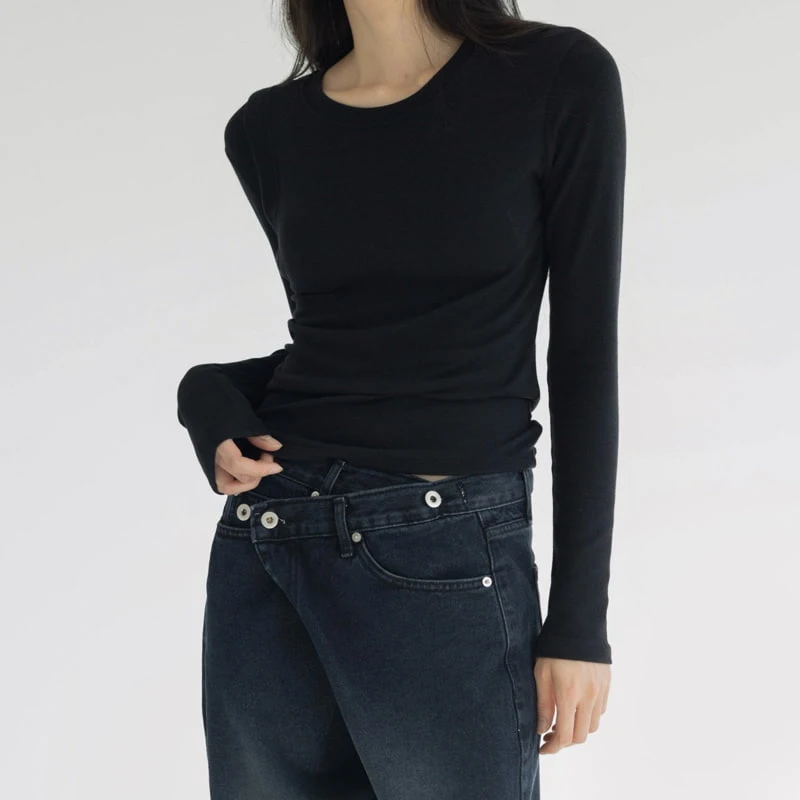 Inssense - Korean Women Fashion - #momslook - Wool Tensel Layered Tee - 9