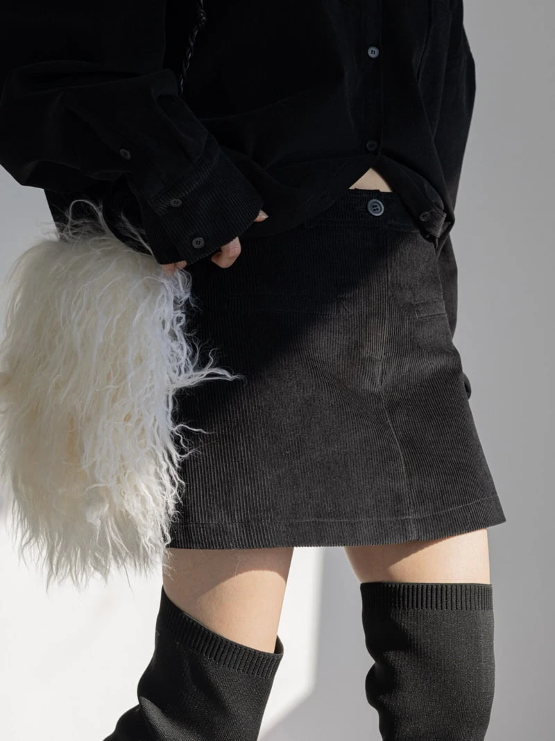 Inssense - Korean Women Fashion - #womensfashion - Corduroy Mini Skirt - 9