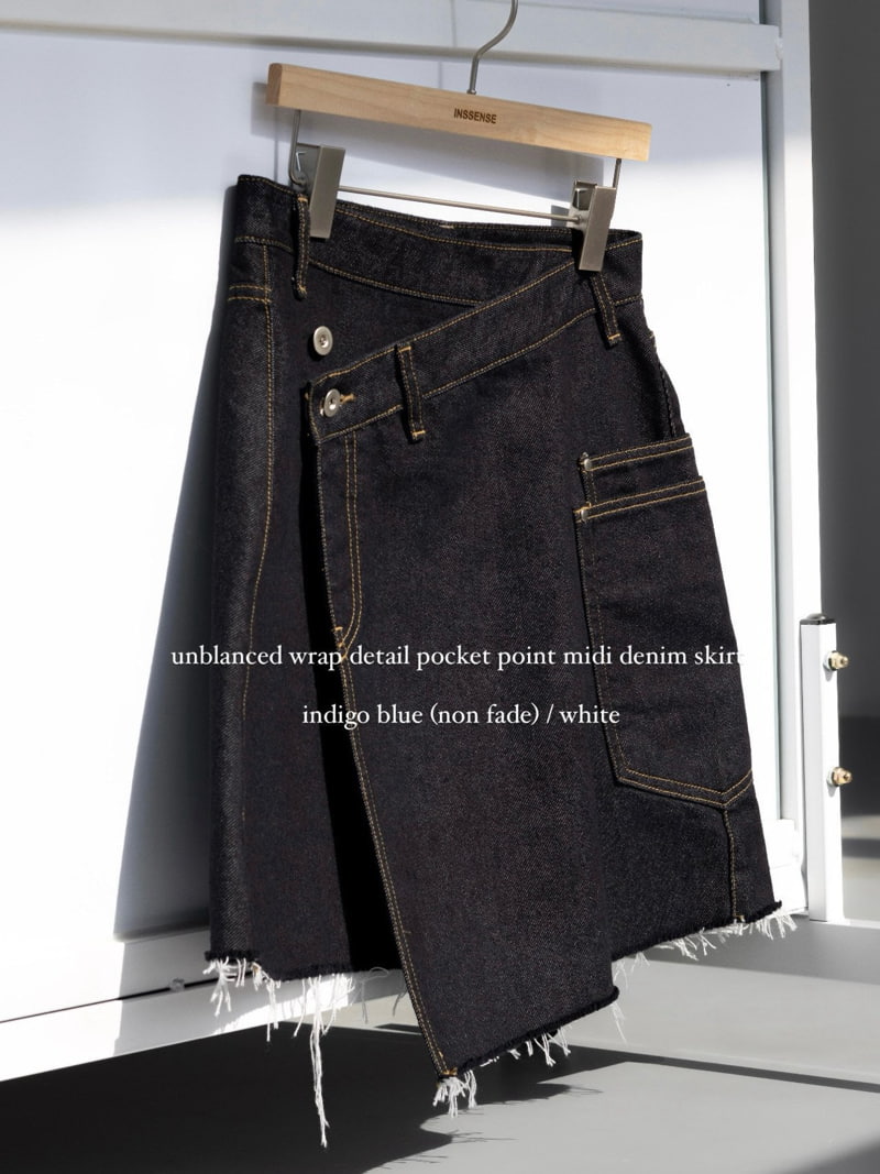 Inssense - Korean Women Fashion - #womensfashion - Unbalance Wrap Pocket Mini Denim Skirt - 3