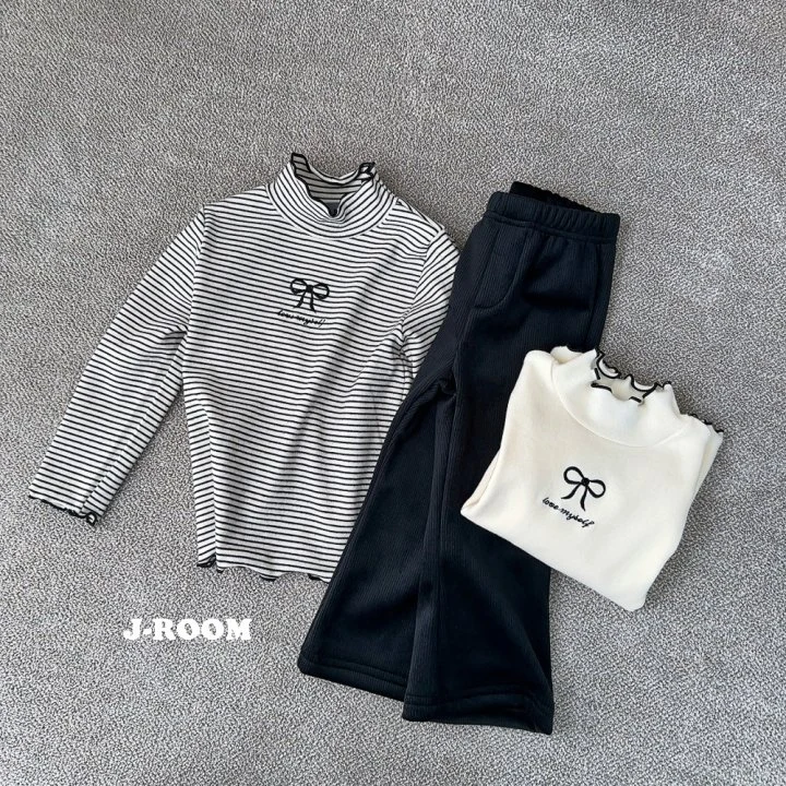 J-Room - Korean Children Fashion - #Kfashion4kids - Peach Wave Turtleneck Tee - 6