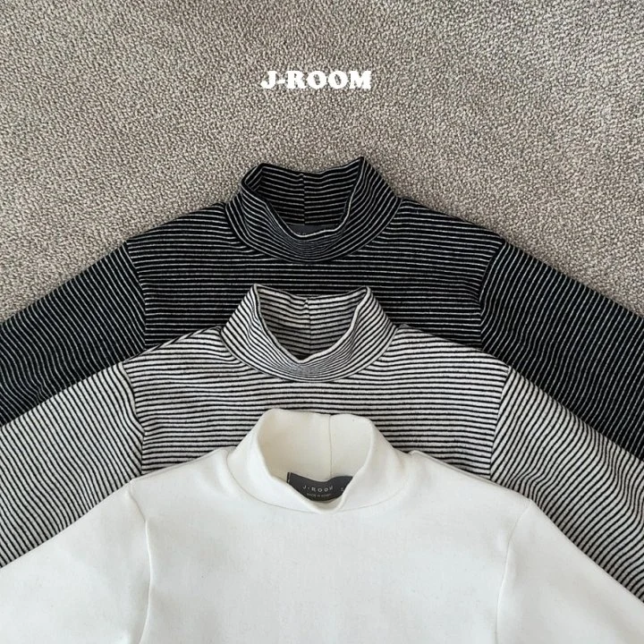 J-Room - Korean Children Fashion - #childofig - Label Half Turtleneck Tee - 2