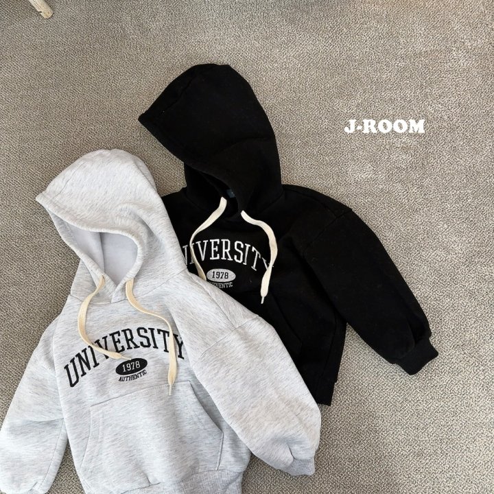 J-Room - Korean Children Fashion - #discoveringself - University Fleece Embroidery Hoody - 2