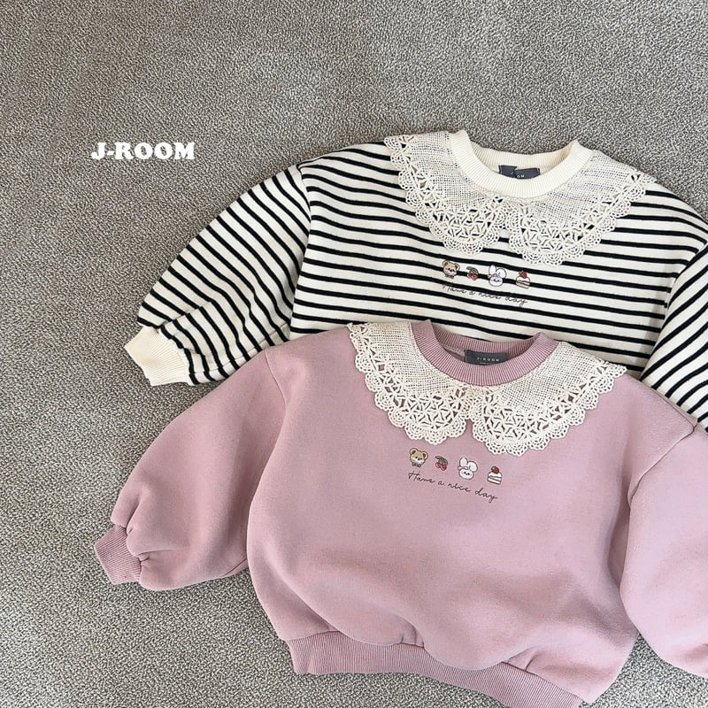 J-Room - Korean Children Fashion - #discoveringself - Frill Embroidery Sweatshirts