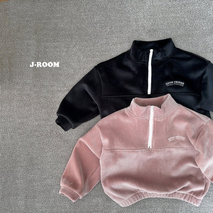 J-Room - Korean Children Fashion - #kidsshorts - Veloure Half Zip-up Top