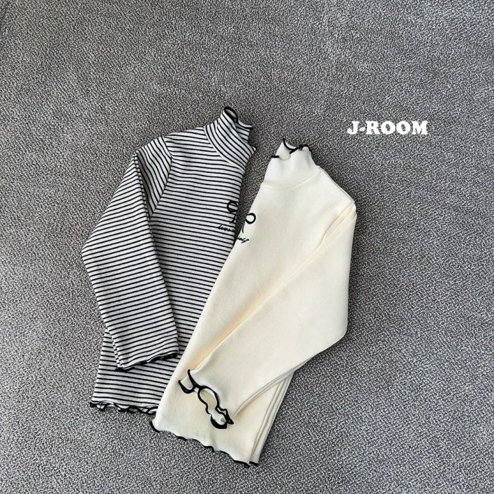 J-Room - Korean Children Fashion - #littlefashionista - Peach Wave Turtleneck Tee - 7