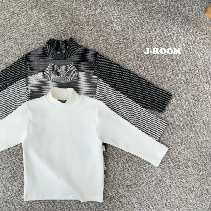 J-Room - Korean Children Fashion - #stylishchildhood - Label Half Turtleneck Tee