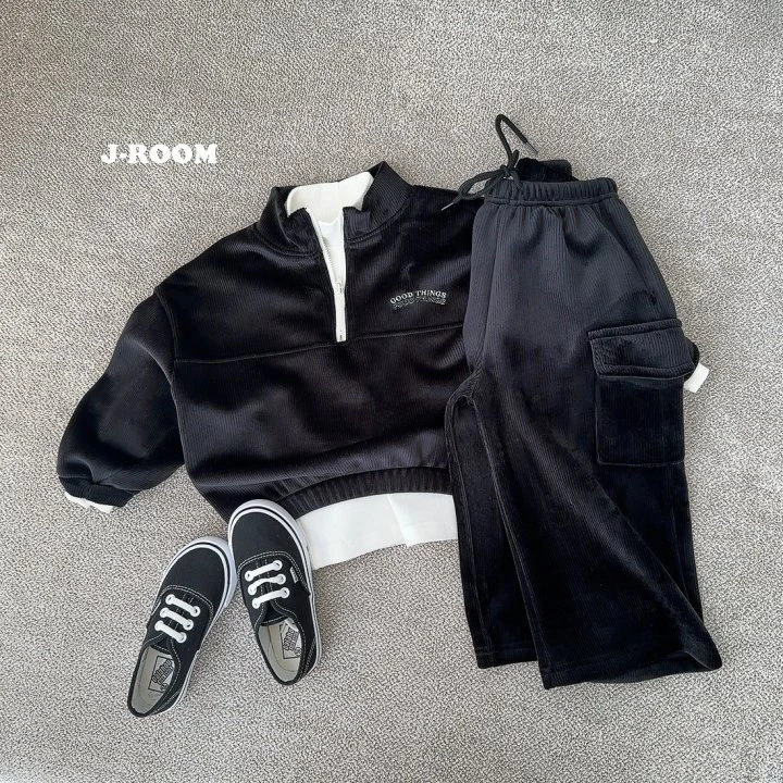 J-Room - Korean Children Fashion - #stylishchildhood - Veloure Half Zip-up Top - 11