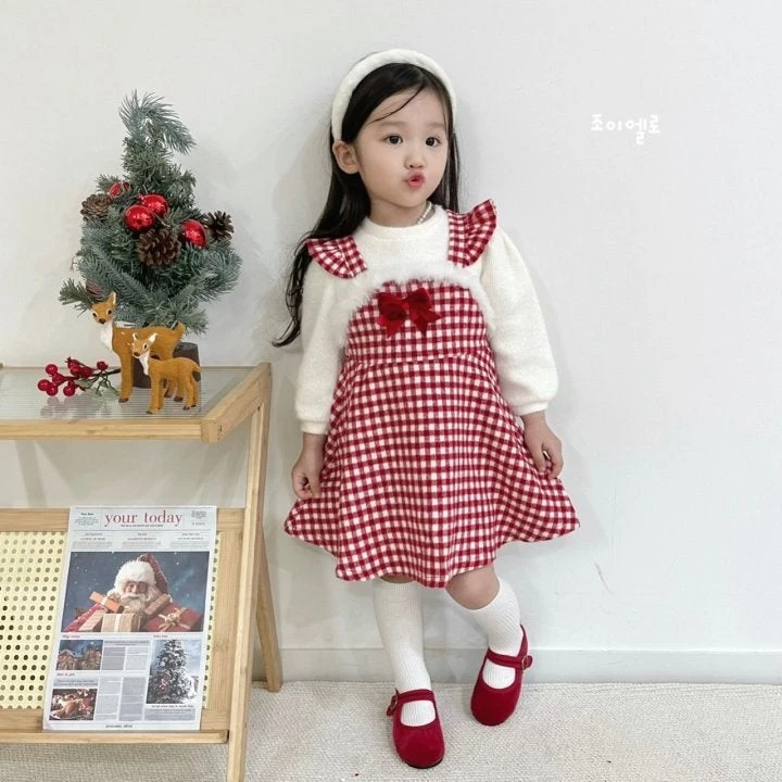 Joy ello - Korean Children Fashion - #childrensboutique - Snow Check One-piece