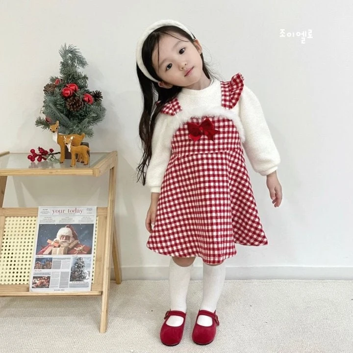 Joy ello - Korean Children Fashion - #designkidswear - Snow Check One-piece - 2