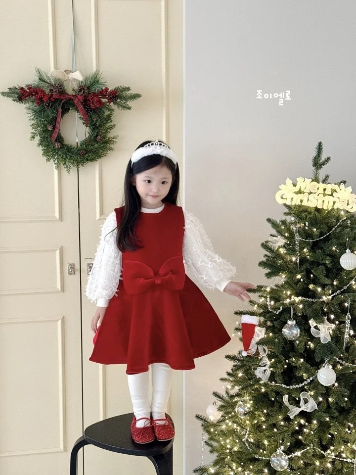 Joy ello - Korean Children Fashion - #fashionkids - Ribbon Cushion One-piece - 2