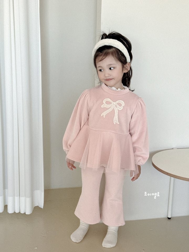 Joy ello - Korean Children Fashion - #prettylittlegirls - Lace Sha Top Bottom Set