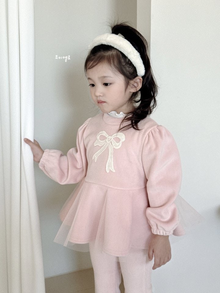 Joy ello - Korean Children Fashion - #toddlerclothing - Lace Sha Top Bottom Set - 4