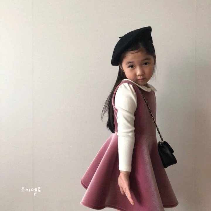 Joy ello - Korean Children Fashion - #prettylittlegirls - Peach Collar Tee - 4