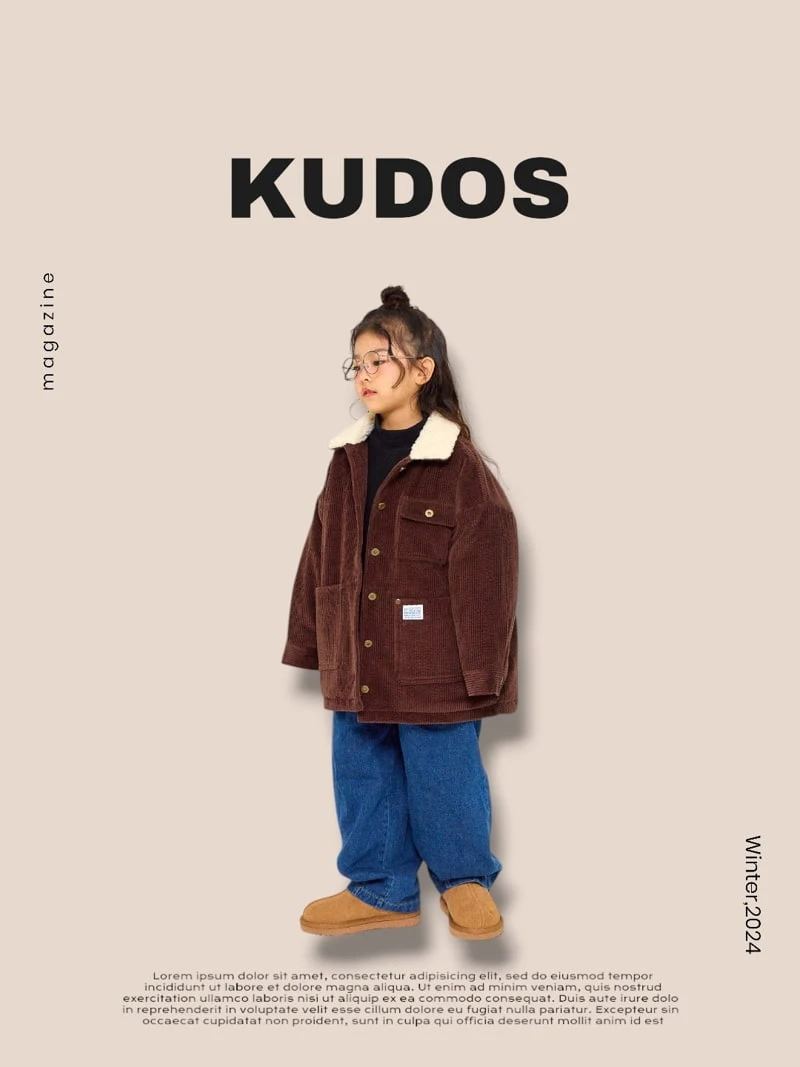 Kudos - Korean Children Fashion - #Kfashion4kids - Corduroy Boxy Jacket