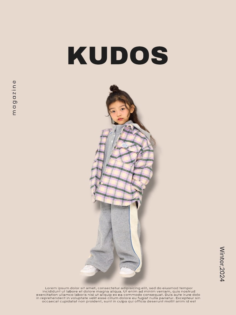 Kudos - Korean Children Fashion - #designkidswear - Check Flannel Hooded Jacket - 8