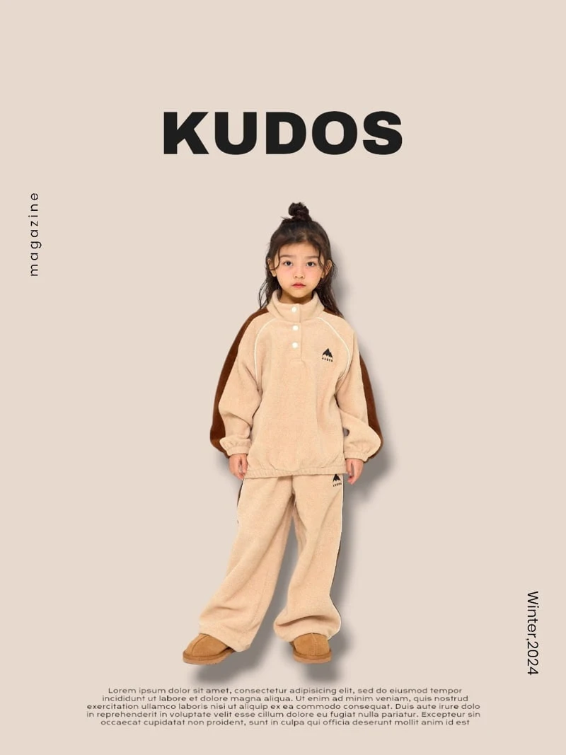 Kudos - Korean Children Fashion - #fashionkids - Fleece Top Bottom Set