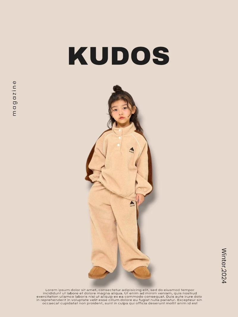 Kudos - Korean Children Fashion - #kidsstore - Fleece Top Bottom Set - 3