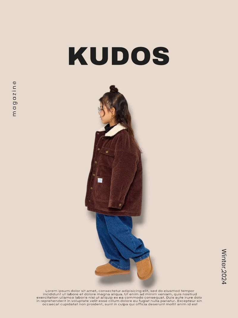 Kudos - Korean Children Fashion - #littlefashionista - Corduroy Boxy Jacket - 2