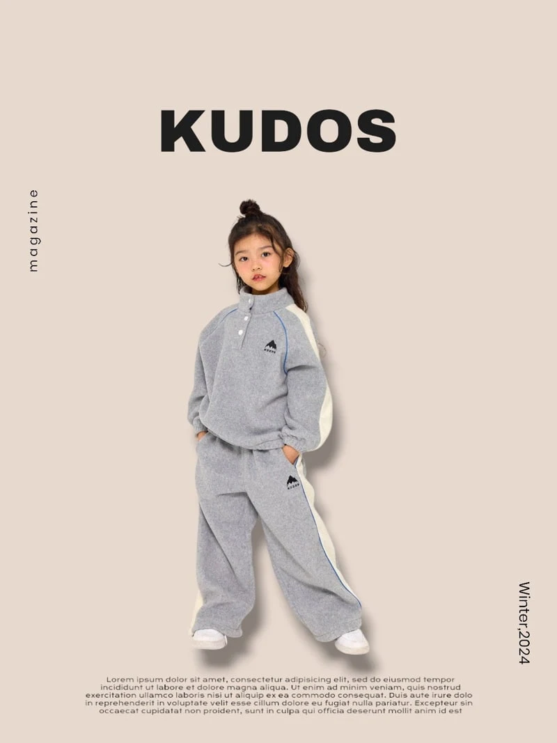 Kudos - Korean Children Fashion - #magicofchildhood - Fleece Top Bottom Set - 7