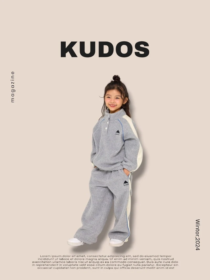 Kudos - Korean Children Fashion - #minifashionista - Fleece Top Bottom Set - 8